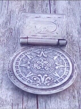 JOY-MEX 925 Sterling Silver Money Clip Aztec Calendar Mexican Vintage